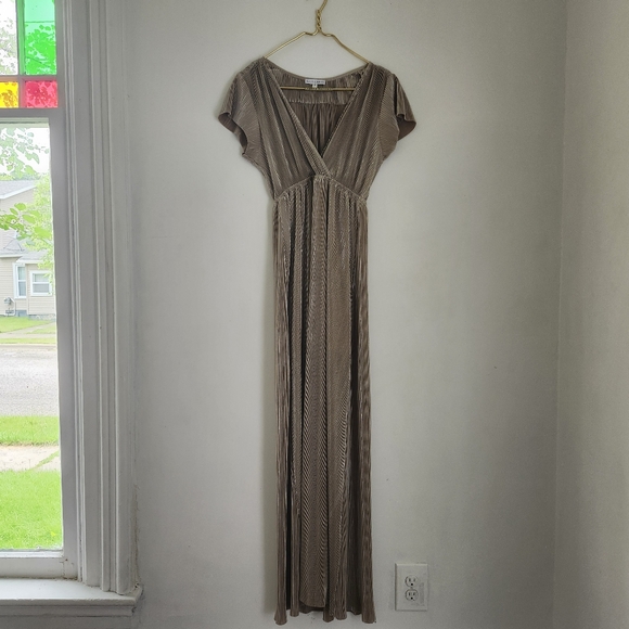 Baltic Born Athena Pleated Maxi Dress Gold - Picture 3 of 8